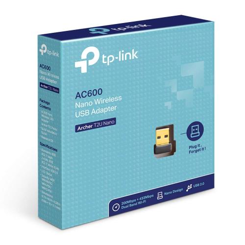 TP-LINK ARCHER T2U NANO AC600 2.4GHz 200Mbps+5GHz 433 Mbps,USB 2.0 NANO DUAL BAND WiFi USB ADAPTÖR
